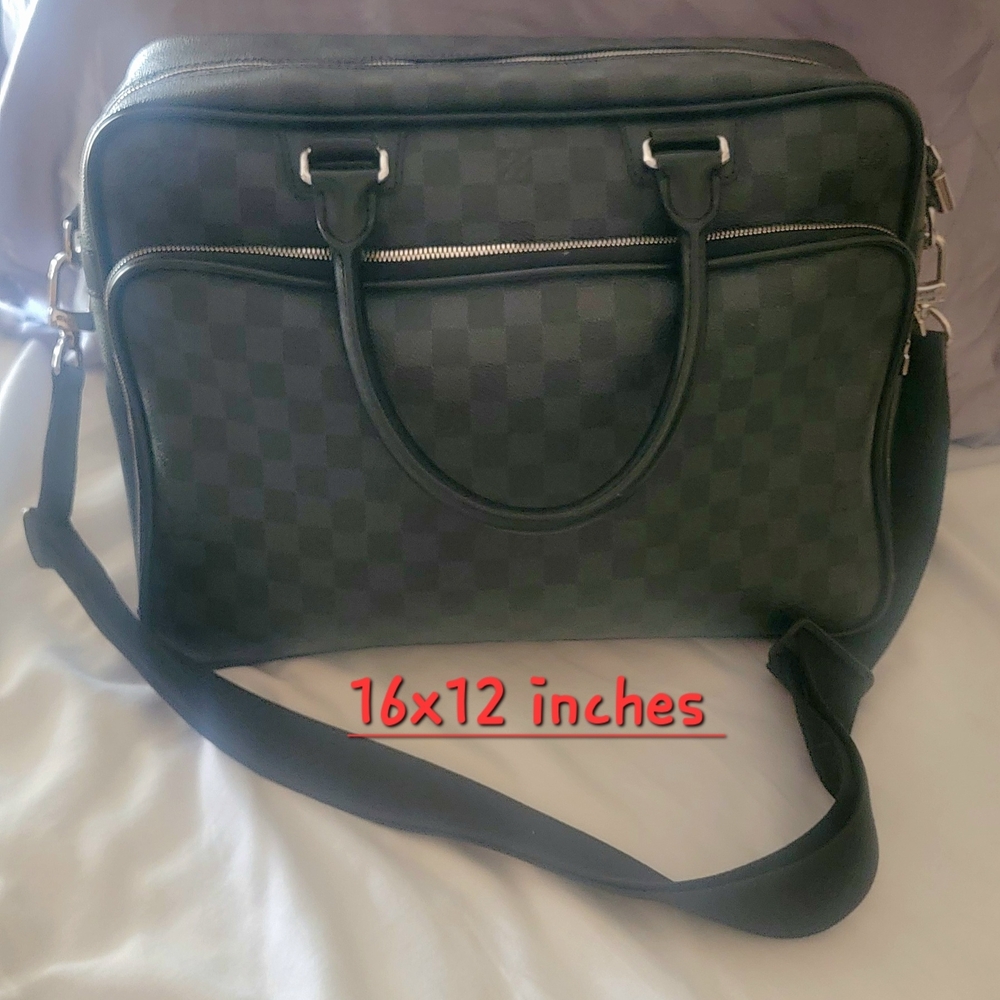 Authentic Louis Vuitton Black Checkered Travel Bag